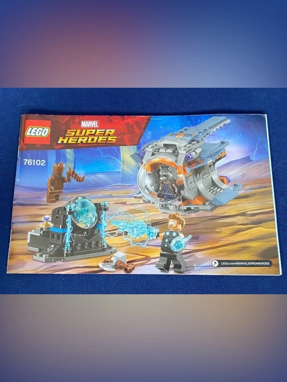 LEGO Marvel 76102 Thor's Weapon Quest With Box & Manual - Missing 1 Power Burst